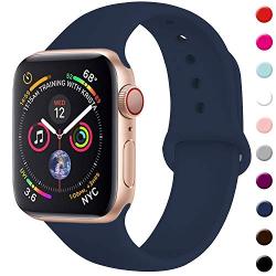 TIMTU Sport Band Compatible with Apple Watch Band 40mm 38mm 42mm 44mm, Soft Silicone Strap Replacement for Apple Watch Series 5 4 3 2 1 for Women/Men