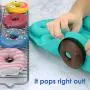 Donut Pan - LARGE Silicone Mold For Baking Full Size Doughnuts And Bagels - Nonstick Doughnut Pan/Bagel Pan Made of BPA-Free Food Grade Silicon - FDA and German LFGB approved (Turquoise)