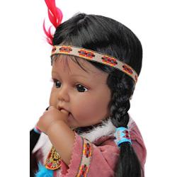 Binxing Toys Black Reborn Dolls Baracial African American Baby Girl 20inch Indian Baby Soft Silicone Limbs and Weighted Body Realistic Newborn Baby Cute Preschool Toys for Children 3 Age+