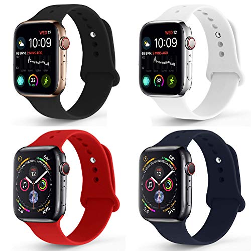NUKELOLO Sport Band Compatible with Apple Watch 38MM 40MM 42MM 44MM,Soft Silicone Replacement Strap Compatible for Apple Watch Series 5/4/3/2/1