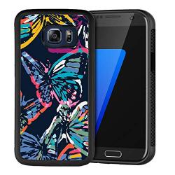 Samsung Galaxy S6 Case,Flexible Soft TPU Cover Shell,Slim Silicone Black Rubber Non-Slip Durable Design Protective Phone Case for Samsung Galaxy S6 -Butterfly