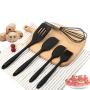 BESTONZON 5 Pcs Kitchenware Suit Silicone Pastry Cook Baking Set Shovel Scraper Brush Whisk Set Home Kitchen Tool (Black)