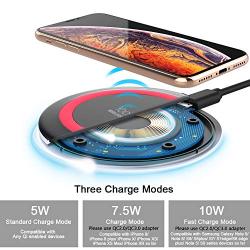 Yootech Wireless Charger Qi-Certified 7.5W Wireless Charging Pad Compatible with iPhone Xs MAX/XR/XS/X/8/8 Plus, 10W for Galaxy Note 9/S9/S9 Plus/Note 8/S8, 5W All Qi-Enabled Phones(No AC Adapter)