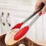 FOOX Kitchen Tongs with Silicone Tips, Tongs Set 2, 7 Inch, Best Silicone BBQ Tongs, Heavy Duty, Non-Stick Stainless Steel Silicone Tongs for Cooking