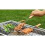 3PCS Set Barbecue Picnic Fork Knife Clamp Camping BBQ Tool Set