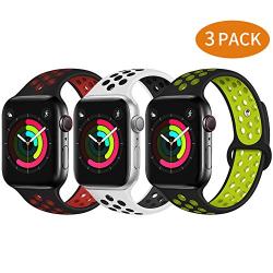 Bravely klimbing Compatible with Apple Watch Band 44mm 42mm 40mm 38mm, Soft Silicone iWatch Bands Replacement Sport Bands for iWatch Series 5 4 3 2 1 for Men and Women S/M M/L