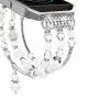 Simpeak Compatible for Fitbit Blaze Band with Frame, Replacement Fashionable Beaded Jewelry Elastic Bracelet Band Strap for Fit bit Blaze Smartwatch - Small(6.3")/Large(7.28"),Black Pink White