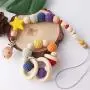 Lets Make 2pc Baby Pacifier Clip Wooden Rattle Bracelet Set Newborn Shower Gift