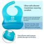 PandaEar Set of 2 Cute Silicone Baby Bibs for Babies & Toddlers (10-72 Months) Waterproof, Soft, Unisex, Non Messy - Turquoise/Lime Green