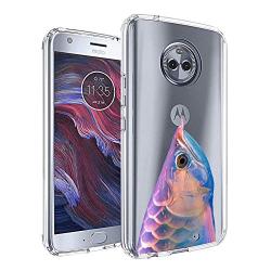 Moto X4 Case, Soft TPU Slim-Fit Flexible Ultra-Thin Clear Case, Full-Body Rugged Bumper Print Arowana Case for Moto X4, Transparent