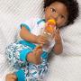 Paradise Galleries African American Black Reborn Baby Boy Doll, Wonderfully Made, 20 inches, Weighted Body, 7-Piece Doll Set