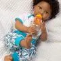 Paradise Galleries African American Black Reborn Baby Boy Doll, Wonderfully Made, 20 inches, Weighted Body, 7-Piece Doll Set