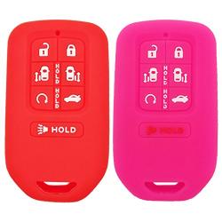 2Pcs Coolbestda Silicone 7 Buttons Smart Key Fob Cover Case Keyless Jacket Holder Protector Bag Accessories for 2018 Honda Odyssey elite