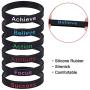 36 Pieces Inspirational Silicone Bracelets Motivational Rubber Wristbands Stretch Rubber Bracelets for Men and Women