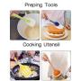 Silicone Cooking Utensil Set 6PCS Rainbow Semi-transparent Kitchenware Spatula Scraper Oil Sweep Salad Spoon Non-Stick Heat Resistant for Cooking Baking