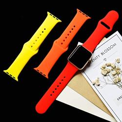 TIMTU Sport Band Compatible with Apple Watch Band 40mm 38mm 42mm 44mm, Soft Silicone Strap Replacement for Apple Watch Series 5 4 3 2 1 for Women/Men