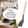 LDGR Pancake Spatula Wood Handle Silicone Kitchenware Spatula Non-Stick Cooking Utensil Cookware for Household Cooking Utensil Sets