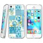 iPhone SE 5s 5 Case, Blue Flower Shock-Absorption TPU Rubber Bumper iPhone SE 5s 5 Case, Ultra Thin Slim Protective Cover for iPhone SE 5s 5-Clear