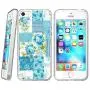 iPhone SE 5s 5 Case, Blue Flower Shock-Absorption TPU Rubber Bumper iPhone SE 5s 5 Case, Ultra Thin Slim Protective Cover for iPhone SE 5s 5-Clear