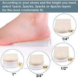 Sumifun Heel Lift Inserts, 1/4'' to 1'' Gel Shoe Heels Inserts for Women, Adjustable Orthopedic Heel Pads for Heel Pain and Leg Length Discrepancies, Heel Cups 1/4'' 1/2'' 3/4'' (1 Pairs)