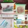Reusable Silicone Food Storage Bags, 7 Pack Airtight Seal Food Silicone Bag Container for Liquid,Meat,Sanwich,Fruit, Best for Preserving and Cooking, 2xLarge+2xMedium+3xSmall, Dishwasher Safe