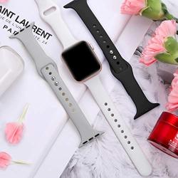 R-fun Slim Bands Compatible with Apple Watch Band 40/44mm Series 5/4 38/42mm Series 3/2/1, Soft Silicone Sport Strap Wristband for Women Men Kids with iWatch