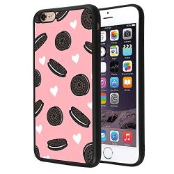 iPhone 6s 6 Case,Flexible Soft TPU Cover Shell,Slim Silicone Black Rubber Non-Slip Durable Design Protective Phone Case for iPhone 6s 6 -Biscuits