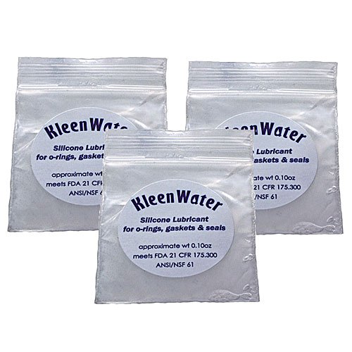 Silicone Lubricant for O-rings, Gaskets & Seals, Small .1 oz Packets, Water Filter Housing O-ring Lubricant (3)