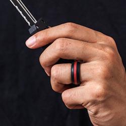 Saco Band Mens Silicone Rings Wedding Bands - 7 Pack / 1 Ring