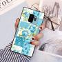 Samsung Galaxy S9 Case, Blue Flower Shock-Absorption TPU Rubber Bumper Samsung Galaxy S9 Case, Ultra Thin Slim Protective Cover for Samsung Galaxy S9-Black