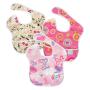 Bumkins SuperBib, Baby Bib, Waterproof, Washable, Stain and Odor Resistant, 6-24 Months, 3-Pack - Pink Fizz, Butterfly, Flutter Floral