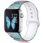 KOLEK Floral Bands Compatible with Apple Watch 38mm  40mm, Silicone Fadeless Pattern Printed Replacement Bands for iWatch Series 4 3 2 1, Flower Leopard, S M