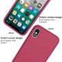 JASBON Silicone Case for iPhone X/iPhone Xs Case, Liquid Silicone Case with Free Screen Protector Gel Rubber Shockproof Cover Full Protective Case for Apple iPhone Xs/X-Rose Red