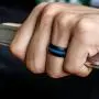Saco Band Silicone Wedding Rings - Middle Line & Plain