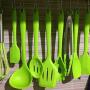 10 Pcs Kitchenware Silicone Heat Resistant Kitchen Cooking Utensils Non-Stick Baking Tool Cooking Tool Sets Green