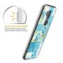 LG G7 ThinQ Case, Soft TPU Slim-Fit Flexible Ultra-Thin Clear Case, Full-Body Rugged Bumper Print Blue Flower Case for LG G7 ThinQ, Transparent