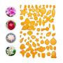 AK ART KITCHENWARE Fondant Flower Making Tools Set Plastic Fondant Cutters Modeling Tools Silicone Dough Mat with Measure Pastry Brushes Foam Pad Veining Board Rolling Pin
