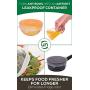 Reusable Silicone Stretch Lids - Incl. Exclusive XL size - Set Of 7 Versatile Silicon Covers - Fits Any Container Or Bowl To Keep Food Fresh - For Storing & Reheating- Easy To Clean- Bonus Storage Bag
