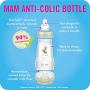 MAM Baby Bottles for Breastfed Babies, MAM Baby Bottles Anti Colic, White, 9 Ounces, 1-Count