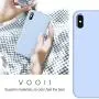 Vooii iPhone Xs Case, iPhone X Case, Soft Liquid Silicone Slim Rubber Full Body Protective iPhone Xs/X Case Cover (with Soft Microfiber Lining) Design for iPhone X iPhone Xs - Light Blue