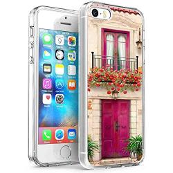 Villa Transparent Corner Cell Phone Case Fit iPhone 5, iPhone 5S, iPhone SE (5.5") Light Weight