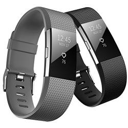 Hanlesi Bands Compatible with Fitbit Charge 2, Soft Silicone Breathable Fashion Sport Strap for Fit bit Charge2 Replacement Original Accessory