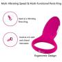 CNHIDEE Cock Penis Ring Prolonging Delay adult sex toys with Vibrator For man women couple Silicone USB Rechargeable 7 multi-speed Waterproof Quiet,Pink,0.6 Ounce