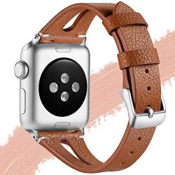 Haveda Leather Bands Compatible for Apple Watch 40mm 38mm 44mm 42mm, iWatch Series 5, Series4, Series 3/2/1, Women Printed Apple Watch 38mm Band Slim Feminine Breathable Floral Wristband