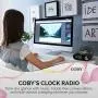 COBY Digital LED Alarm Clock Built In 10W HD Bluetooth Speakers FM Radio QI Certified Fast Wireless Charger for iPhone, Samsung and More,USB port Battery Backup Aux In, Dimmer for Bedroom, Office Desk