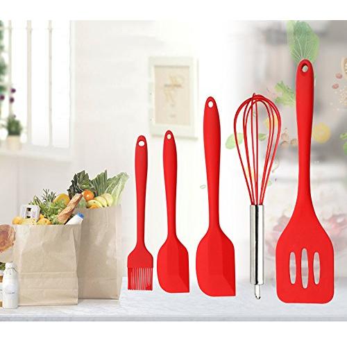 Cooking Spoon Shovel Whisker Brush Kitchen Tool Silicone Kitchenware Set of 5 pcs