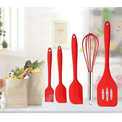 Cooking Spoon Shovel Whisker Brush Kitchen Tool Silicone Kitchenware Set of 5 pcs
