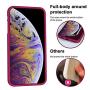 KUMEEK iPhone X/Xs Case, Soft Silicone Gel Rubber Bumper Case Anti-Scratch Microfiber Lining Hard Shell Shockproof Full-Body Protective Case Cover for Apple iPhone X/iPhone Xs-WineRed