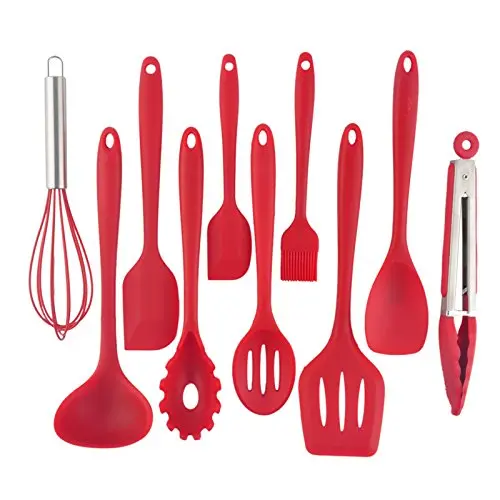 10 pcs Red Silicone Baking Nonstick kitchenware Cookware Cooking Tool