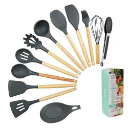 Silicone Kitchenware Kitchenware Set ? ? Silicone Kitchenware Set Spatula Set ? Silicone Appliance Cooking Set Gray 12-piece set